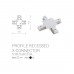 Įleidžiamo bėgelio jungtis PROFILE RECESSED X-CONNECTOR WHITE
